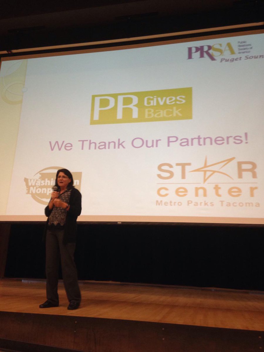 PRSAPugetSound's tweet photo. HUGE thank you to @csharpepr for organizing #PRGivesBack! Thanks to our partners too! #SouthSoundPR http://t.co/Se8tmgsOW0