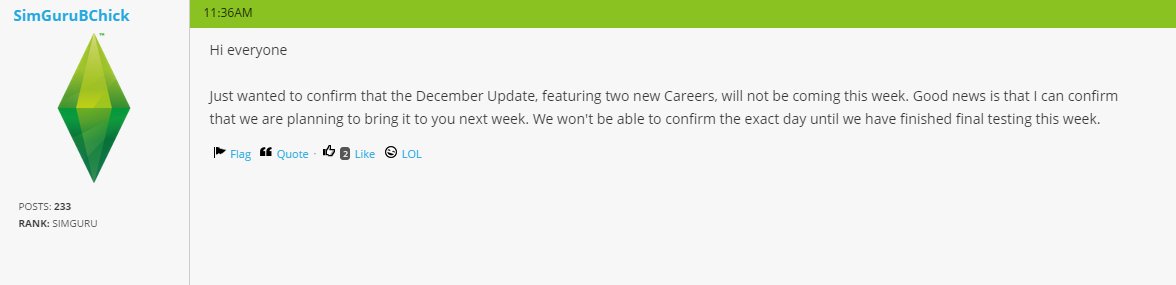 SimsVIP's tweet image. Officially Confirmed: #TheSims4 Careers Update To Release Next Week → → simsvip.com/2014/12/09/off…