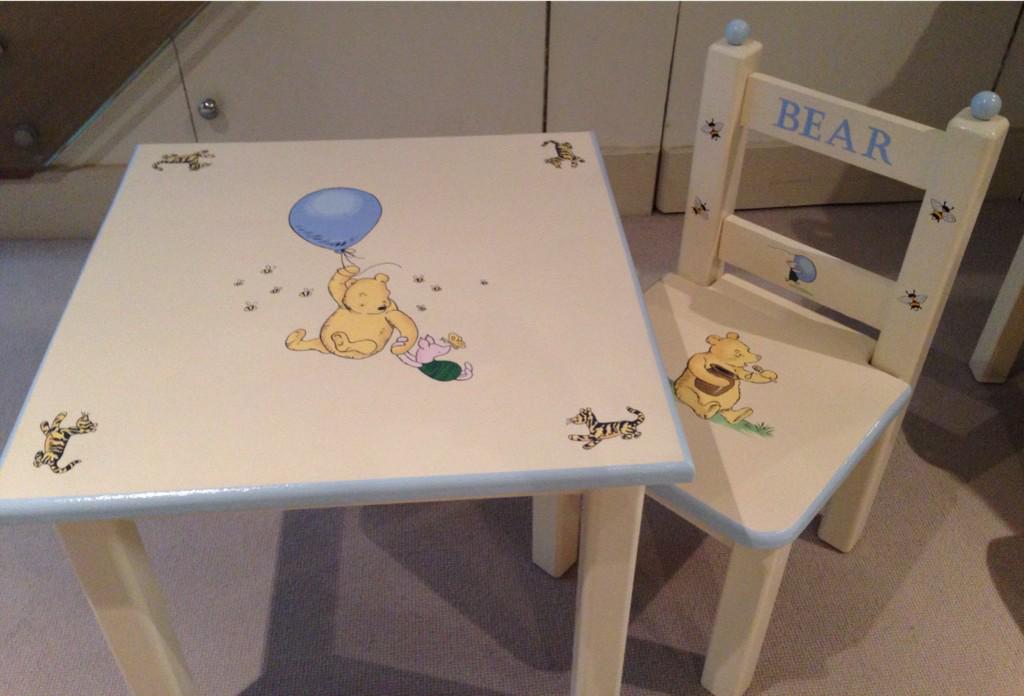 tinitigerkids's tweet photo. Winnie the Pooh table and chair done #handpainted #kids #furniture #winniethepooh #pooh #piglet #tigger #eeyore http://t.co/wOucYxil4y