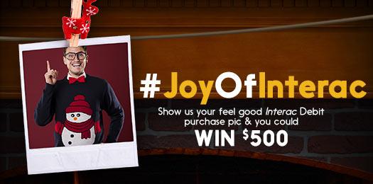 INTERAC's tweet photo. Want to add $500 to your holiday budget? Show us your @Interac purchase using #JoyOfInterac http://t.co/Og9vxX6fWU http://t.co/ZuzHhbp2TN