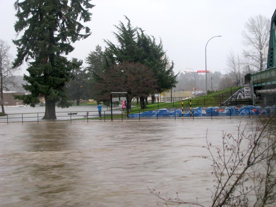 comoxvalleyecho's tweet image. Fifth St. bridge is closed. River mighty high.