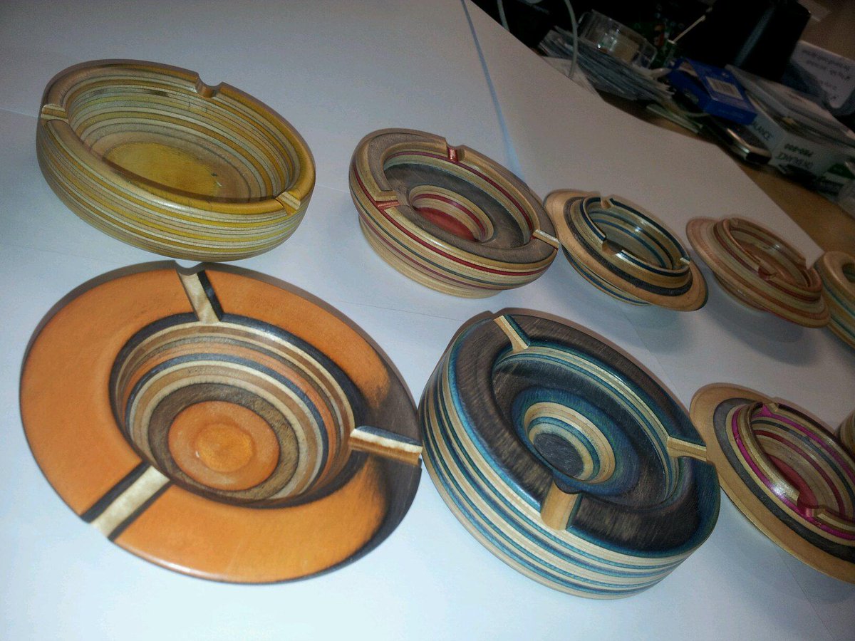 Dubhut_'s tweet photo. Ashtrays hand made from recycled skateboards in store now! Online soon... http://t.co/4poWz8Zlva