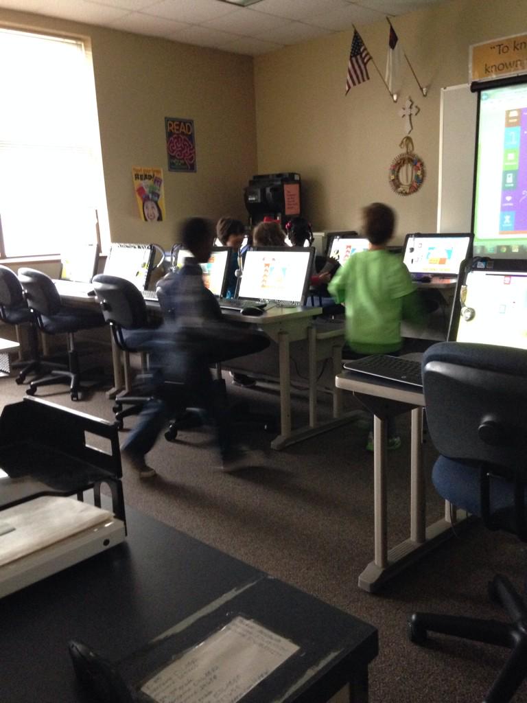 emmy49er's tweet image. A picture from yesterday. K5 viewing their friends gingerbread houses. #hgcs2014