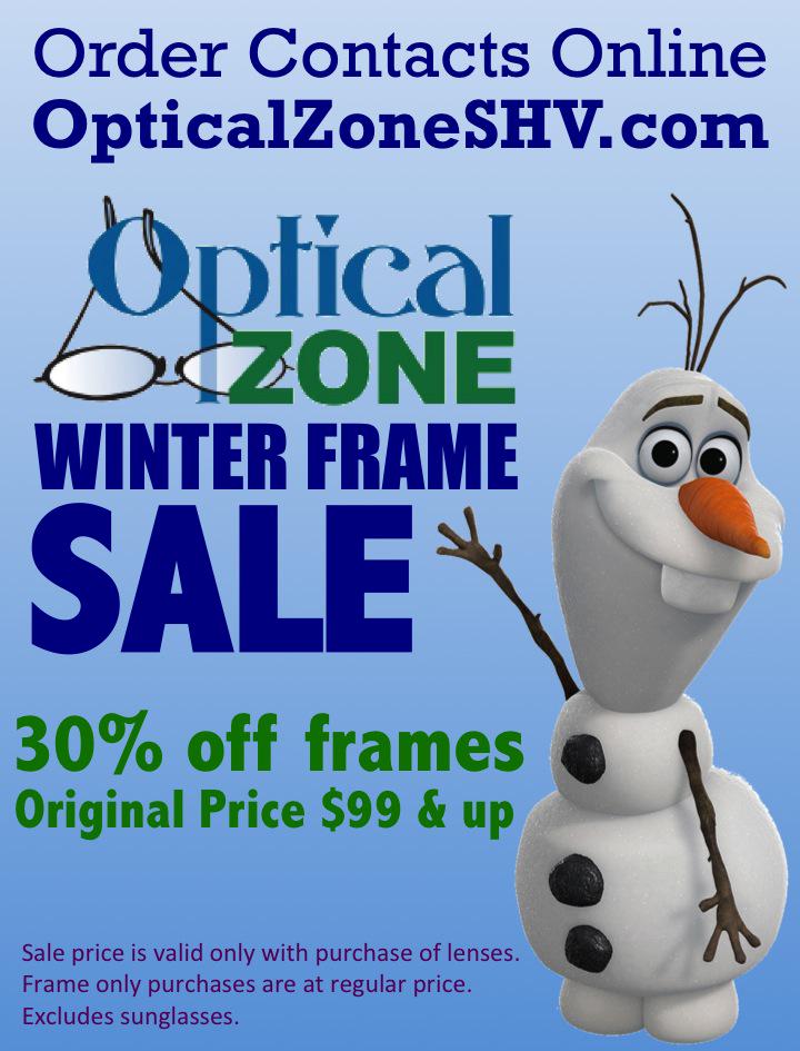 Come in to Optical Zone now for our Winter Frame Sale! 30% off frames $99 &amp; up! Merry Christmas, #Shreveport!