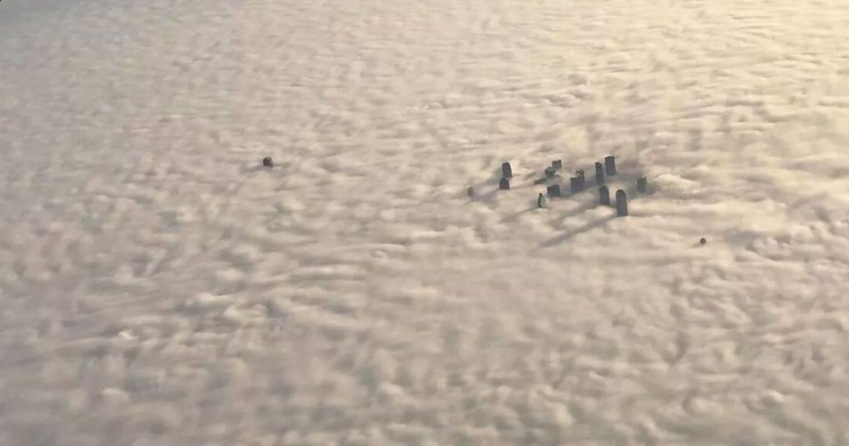 DFWscanner's tweet image. Foggy this morning, wasn't it? Here is a pic of Downtown Dallas blanketed in fog. Pic by Mike Alvstad &amp;amp; @dallasnews