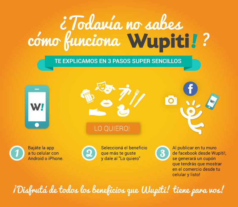 wupiti's tweet photo. ¿Cómo que todavía no la tenés? ¡¡Bajáte la #app de @wupiti y empezá a disfrutar de las mejores #Promos!! :) http://t.co/e6JmFIxeXB