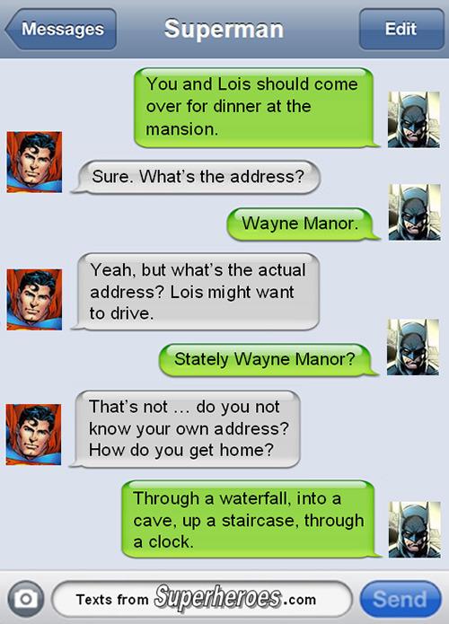 wbdnewton's tweet image. When Bruce invites me over for dinner. #SupermanProblems
