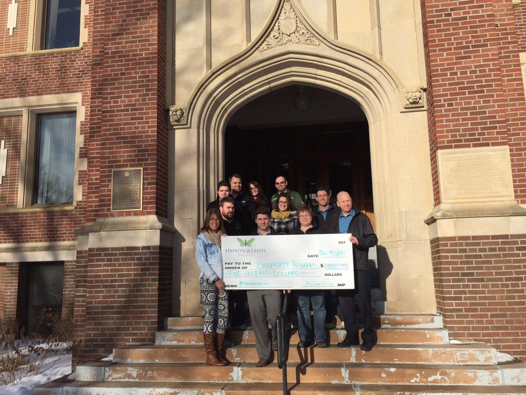 InnovationCU's tweet photo. Donation to central school breakfast program. #randomgiving http://t.co/dm7FY8ps2n