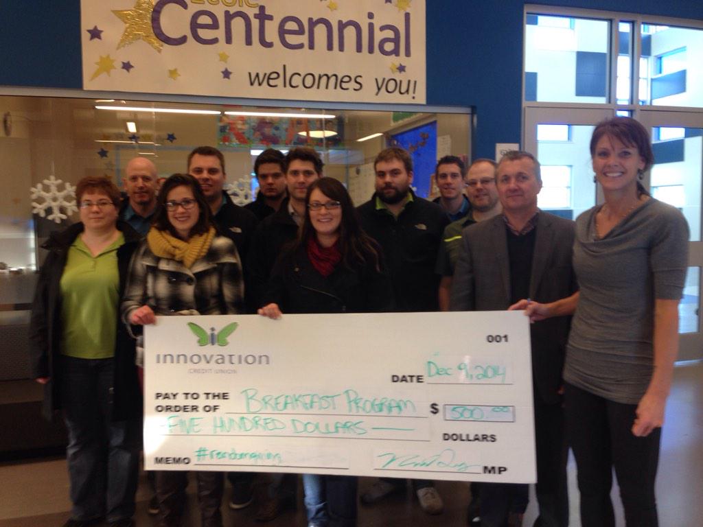 HAGD2002's tweet photo. Breakfast Program @InnovationCU and #randomgiving Great programs, great schools and great fun. Thanks Swift Current http://t.co/ktPpPzQ3Jp