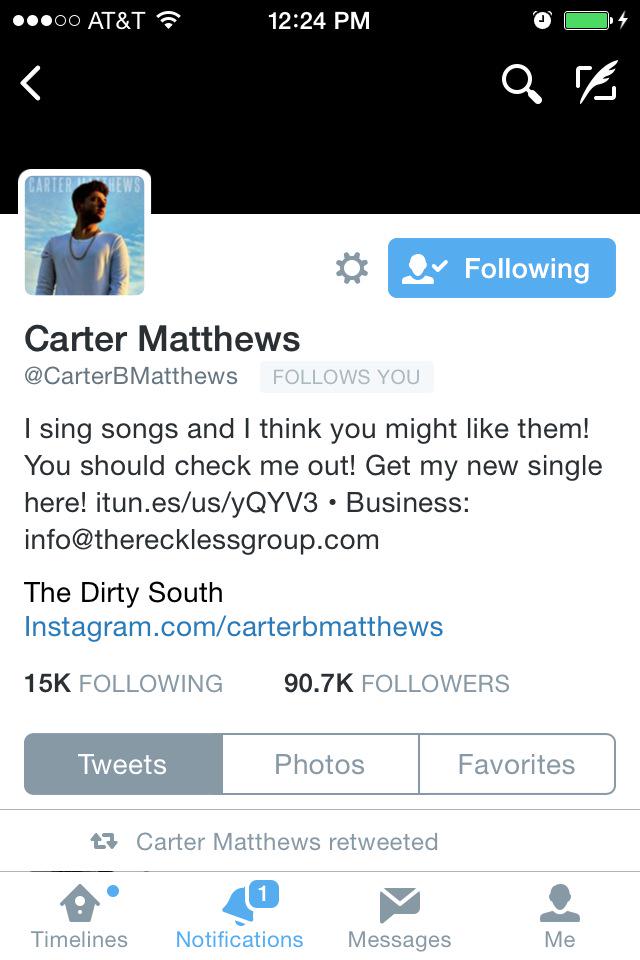 ItsJustLiiyahh's tweet photo. OMG @CarterBMatthews JUST FOLLOWED IM CRYING THANK YOU SO MUCH I LOVE YOU #CartersArmy ❤️❤️👌👍😘💖😍😊🙏🙏 http://t.co/0Le6o0s3MR