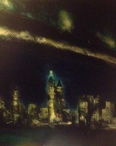 Fpompanojoe's tweet photo. "Brooklyn Bridge"  This was done when I was attending the high school of Art &amp; Design. http://t.co/iiNUU5IjtW