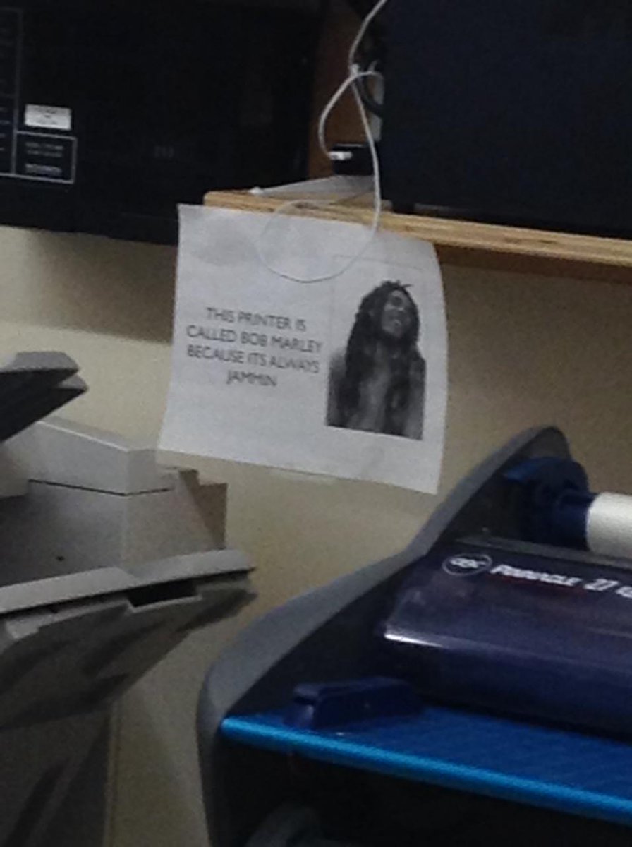 onlineclock's tweet photo. ...and I hope you like JAMMIN, too http://t.co/gbPYmY7gfU #BobMarley #Reggae #Printer #Tech #LoL http://t.co/Ra4Z59lpg2