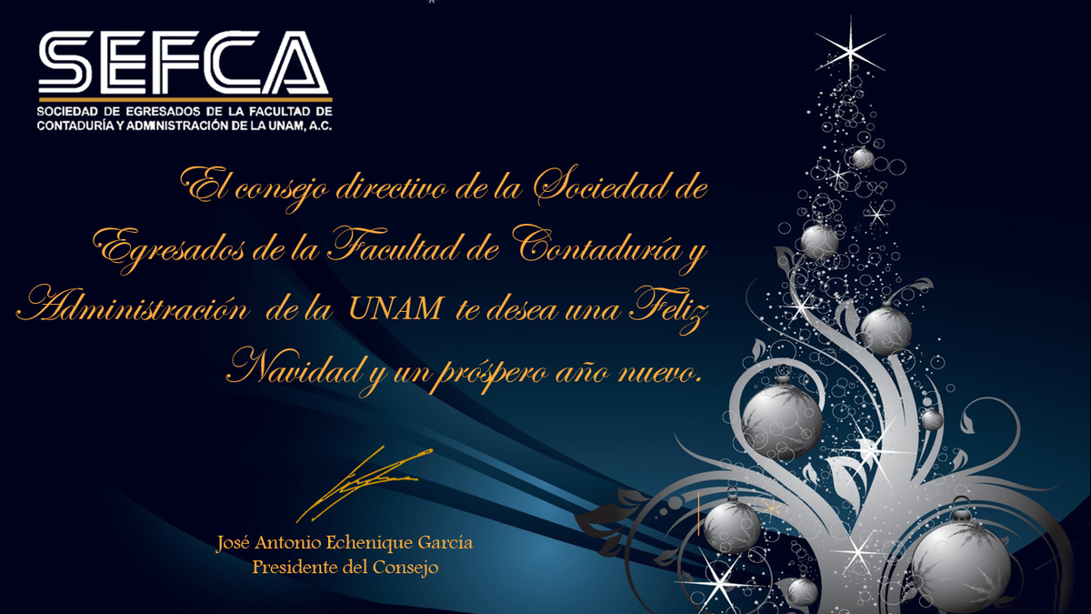 SEFCAUNAM's tweet photo. A toda la comunidad SEFCA se le desea una ¡Feliz Navidad y Próspero Año Nuevo! http://t.co/LqdtTQ68eU