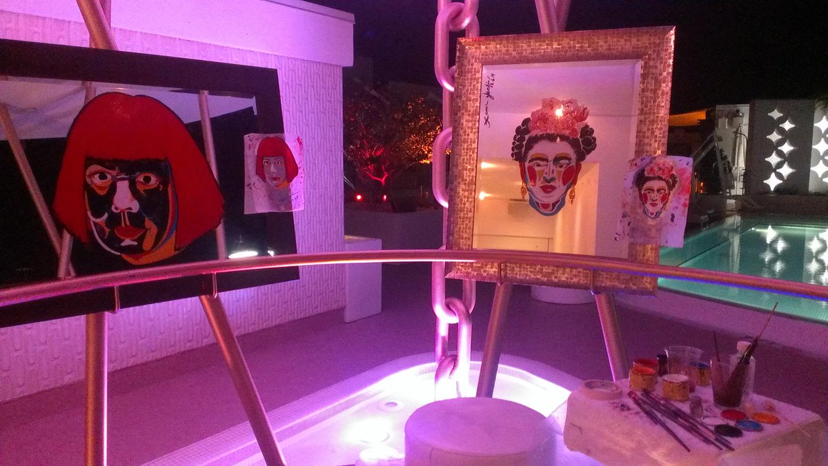 MissJenkins's tweet photo. live art by me. Had my girls Frida and Yayoi wit me #ArtBasel #ArtBaselMiami #ArtBasel2014 #ABMB #abmb2014 http://t.co/eAnVqK4Hx4