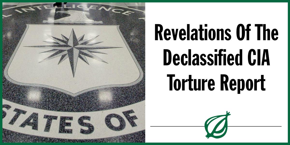 TheOnion's tweet photo. Detainees provided vital information such as groans and hallucinatory shrieks http://t.co/tuszQWMKYt #TortureReport http://t.co/ySGNGWQwAd