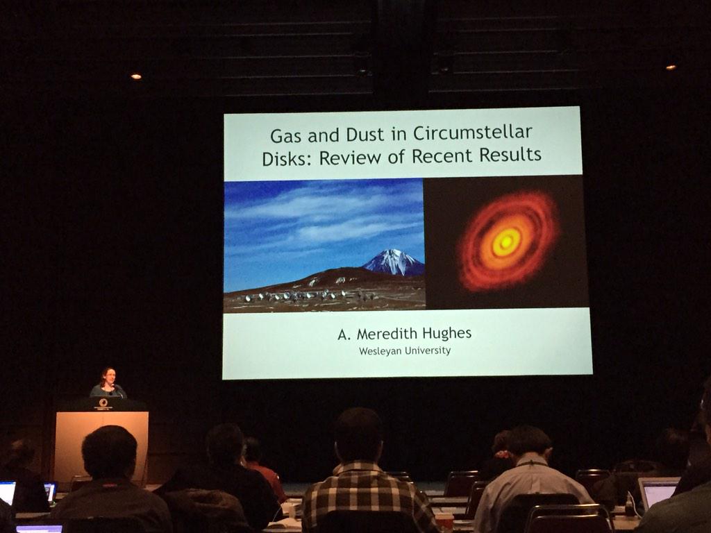 astrogrant's tweet photo. #alma2014 Meredith Hughes: ALMA is negating the need for cartoon artist impressions in protoplanetary disk talks http://t.co/FSX0NFruhr