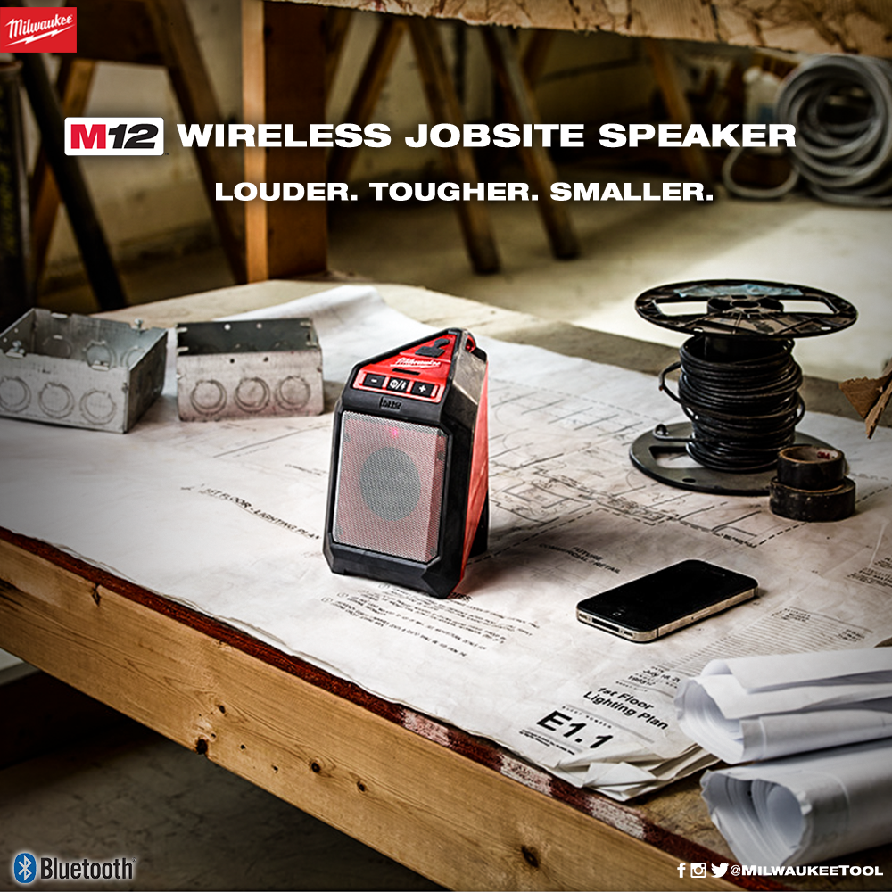 milwaukee tool m12 wireless jobsite speaker