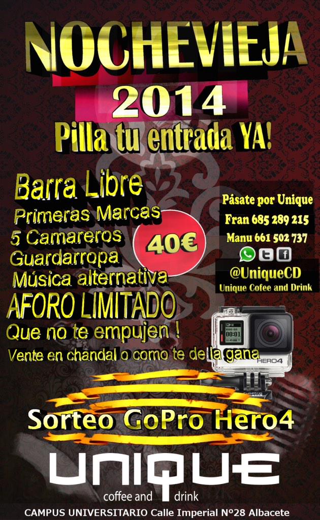 uniqueCD's tweet image. NOCHEVIEJA UNIQUE!!barra libre, guardarropa, comida toda la noche, equipo de 5 camareros, dj, aforo limitado!!