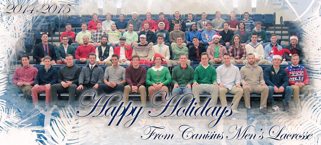 GriffsMLax's tweet photo. Happy Holidays and a safe, prosperous New Year from your 2014-2015 Canisius Men's lacrosse team! #Griffs #Family http://t.co/B8vm3Ho72V