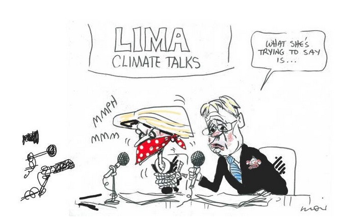Doclach's tweet photo. #COP2014 RT @moir_alan: MOIR CARTOON   Bishop S[peaks at the Lima Climate Talks  http://t.co/dPZWH4Dx1I http://t.co/jqyAdwJl5D