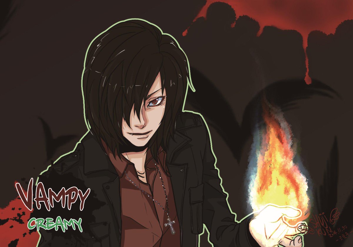 plotkaine's tweet image. 준비중인 신작 웹툰 '뱀피:크리미'의 악역 주연 캐릭터 '크로우'