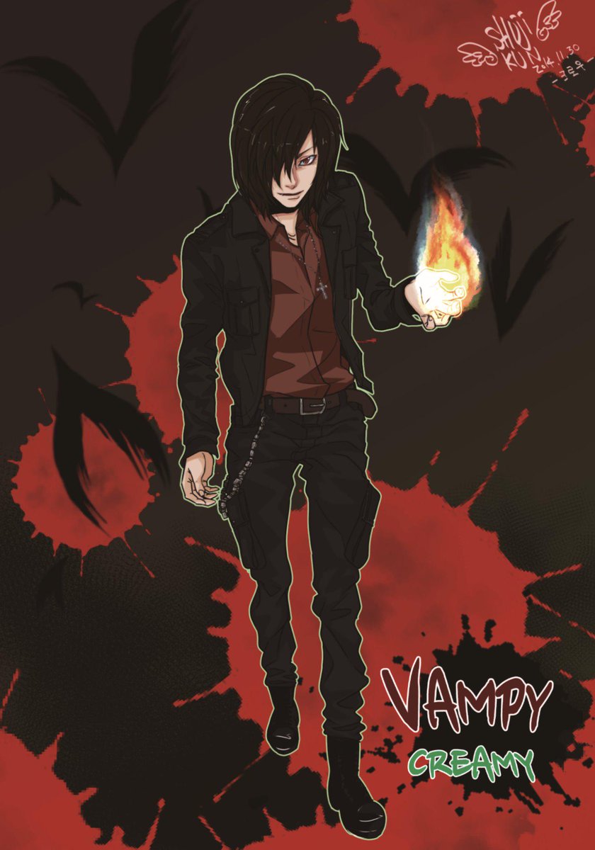 plotkaine's tweet image. 준비중인 신작 웹툰 '뱀피:크리미'의 악역 주연 캐릭터 '크로우'