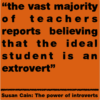 TED_ED's tweet image. Q1 How do you define the ideal student? How is this belief system affecting today’s introverted students? #TEDEdChat