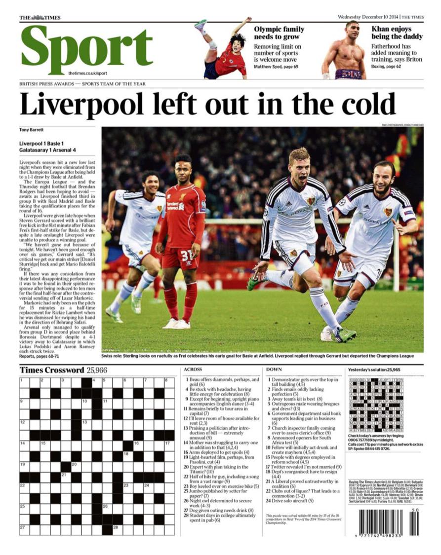 Portada del Times del 10 de Diciembre