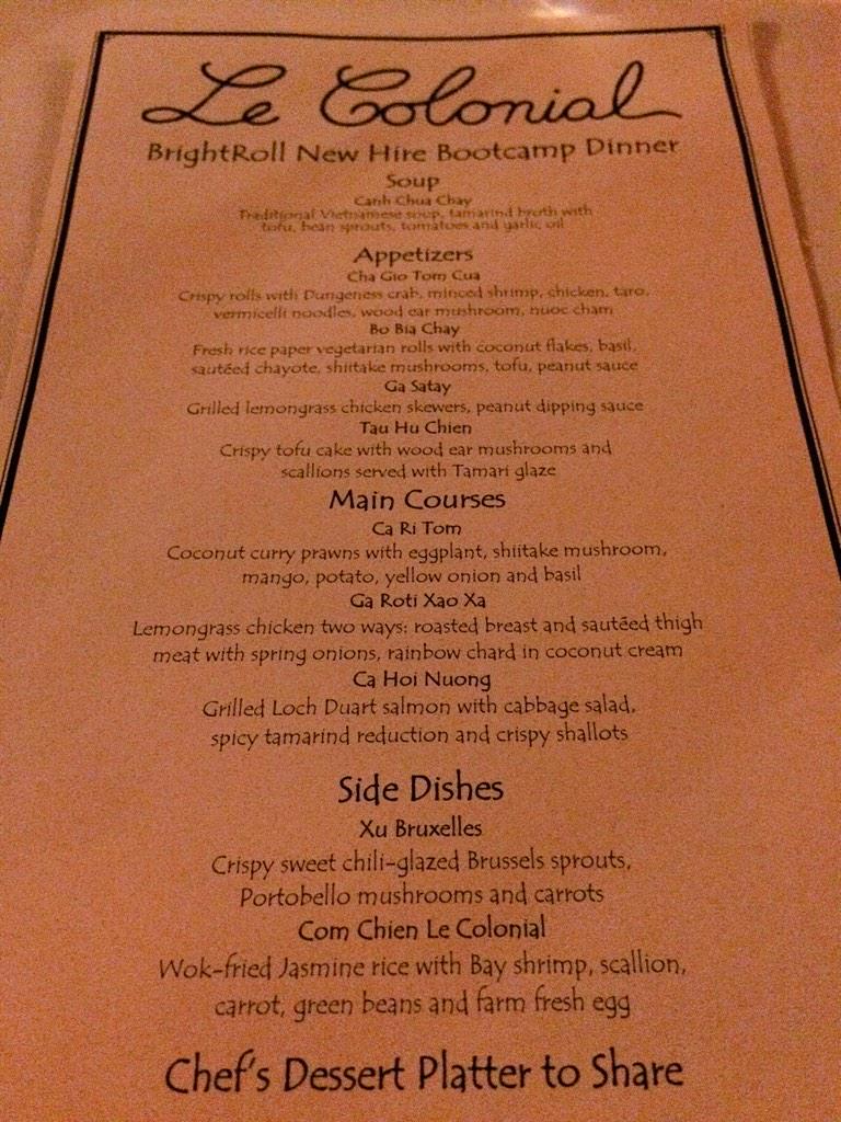 tomspano's tweet photo. @anne_a_bell @Mariamdocx @BrightRoll #TableThree in the @LeColonialSF house! http://t.co/DN8YJnla1d