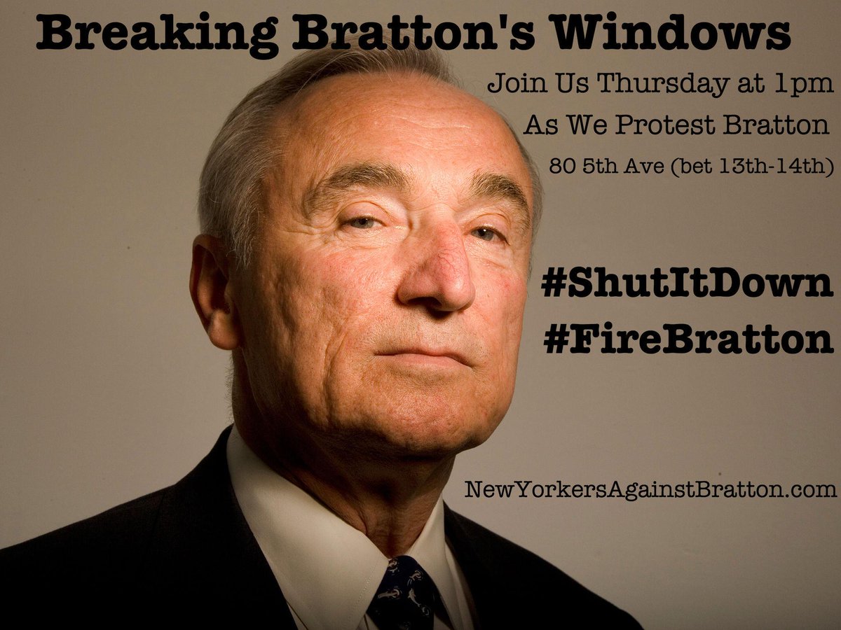 AGAINSTBRATTON's tweet photo. Protest Bratton's Speech at the Chamber of Commerce Thursday at 1pm near Union Square. @QueensBarrios @RebelDiaz http://t.co/cQhK5dLoRD