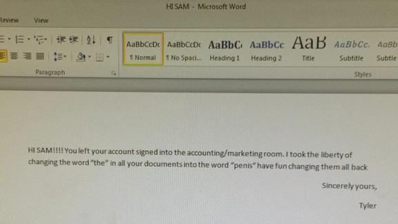 sammyyzarro's tweet photo. Wayne hills high school at its finest. #thxtyler #whoareyou http://t.co/otqcPckZSP