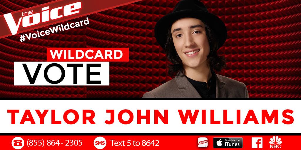 NBCTheVoice's tweet photo. RT if you’re not playing games tonight &amp; are voting for @MrTaylorJohn to be your 4th finalist! #VoiceWildcard http://t.co/HU0v8vY4Df