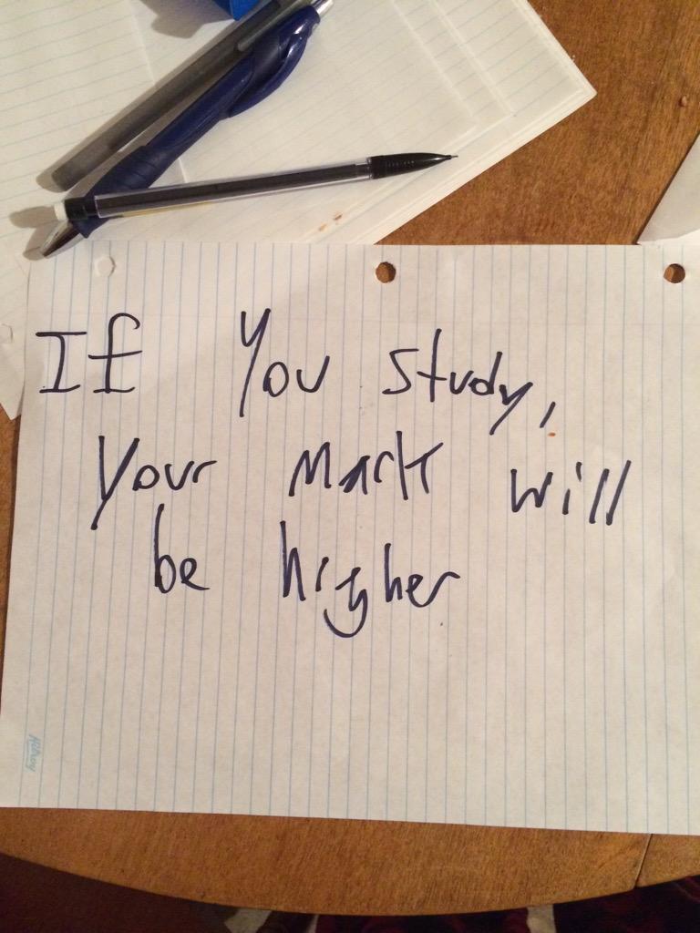 TheSkunkDen's tweet photo. Inspirational study quotes are beginning to turn up around the house http://t.co/eZaZTs39E3