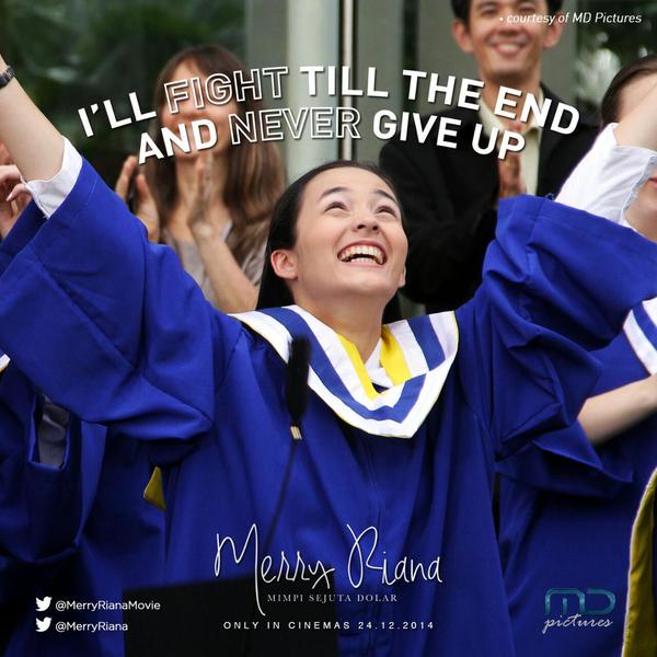 MerryRianaMovie's tweet photo. "I'll fight till the end and never give up!" Good morning!! #MerryRianaMovie 24.12.2014 @chelseaislan @dionwiyoko http://t.co/eVmWyQ8Vdf