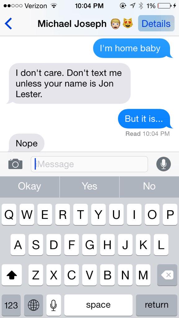 cyn_towle's tweet photo. @RedSox better sign @JLester31 or else I may not have a fiancรฉ ๐ #signlester #RedSox http://t.co/eaXKEMoetb