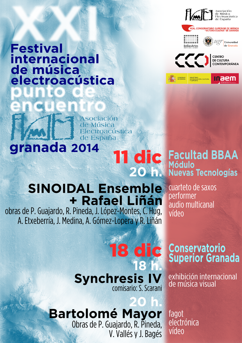 j_lopezmontes's tweet photo. Mañana, #SinoidalEnsemble y @RafaelLinan con electroacústica a 24 canales y multiproyección en BBAA a las 20h. #AMEE http://t.co/xNEyrMv1Ge