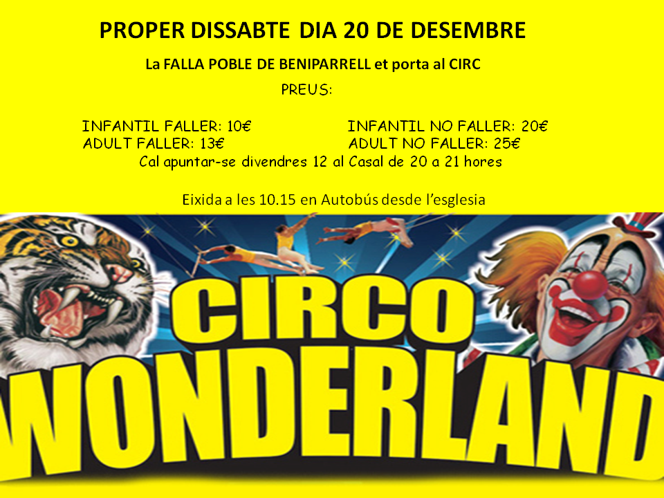 FPBeniparrell's tweet photo. La falla vos porta al circ! Dissabte 20, funció a favor de la invesitgació del cancer infantil #femfalla #Iraila http://t.co/3Z4q5ozt3c