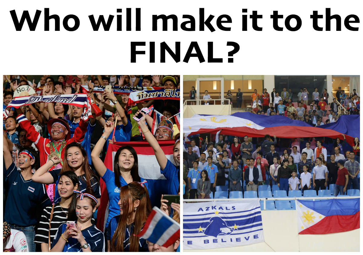aseanutdfc's tweet photo. HUGE game tonight to decide who makes it to the Final of #AFFSuzukiCup! Will it be the War Elephants or @PHI_Azkals? http://t.co/eCy9mFwN26
