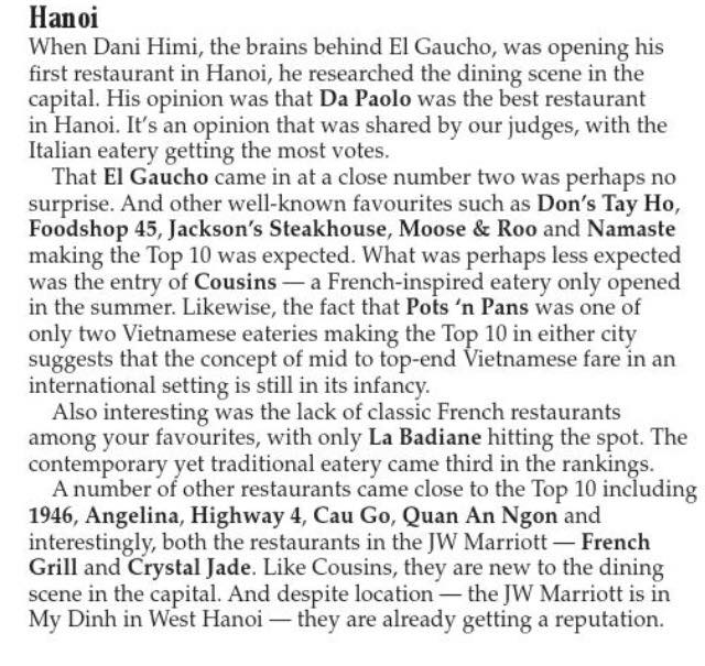 Thank you <a href="/WordVietnam/">Word Vietnam</a> for putting together The First Annual Wordie Adwards. We are proud to be top ten #restaurants.