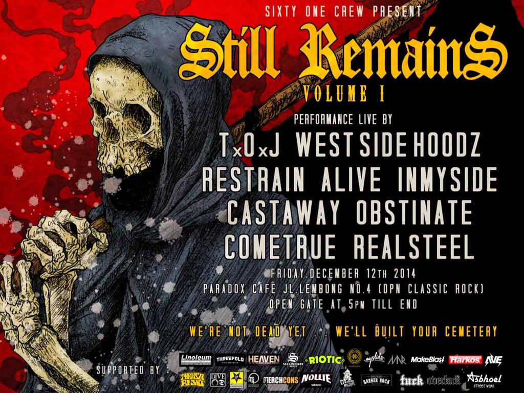 2 hari lagi nih! Jgn lpa bwa duit lebih buat beli tshirt #StillRemains rilisan <a href="/Nollie_Merch/">NollieMerch</a> \m/ #support #local