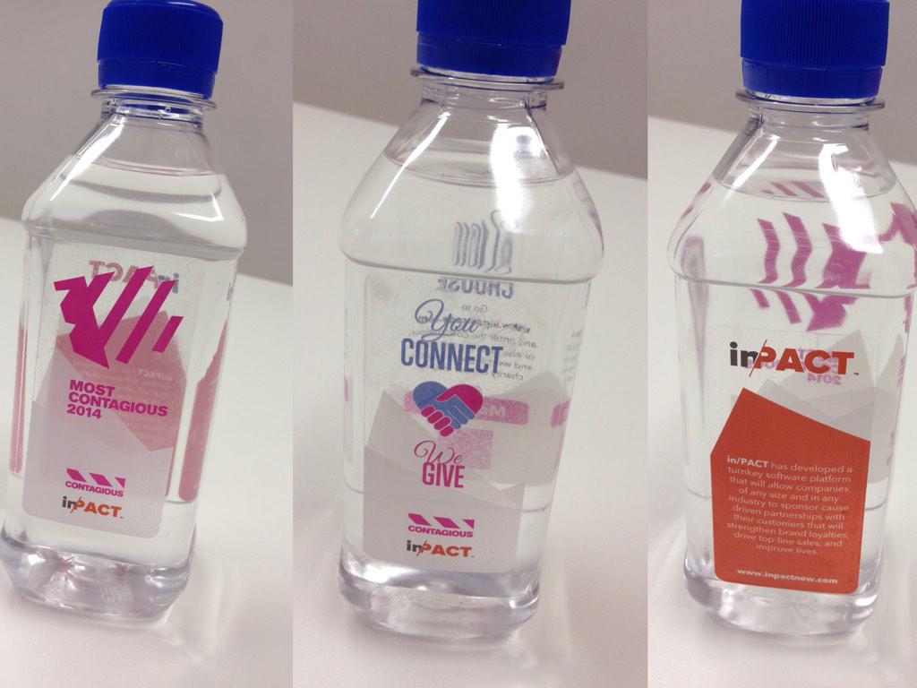 jmmcneel's tweet photo. Interactive cause marketing at #MostContagious: Branded water bottles have a code to claim $5 for one of ten causes! http://t.co/0gt7nPRTnS