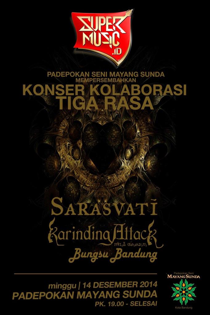 #konsertigarasa minggu 14 Des 2014, kolaborasi <a href="/sarasvatimusic/">Sarasvatī</a> @karinding_attck &amp; bungsu bandung di <a href="/PS_MayangSunda/">Padepokan Seni Bdg</a>