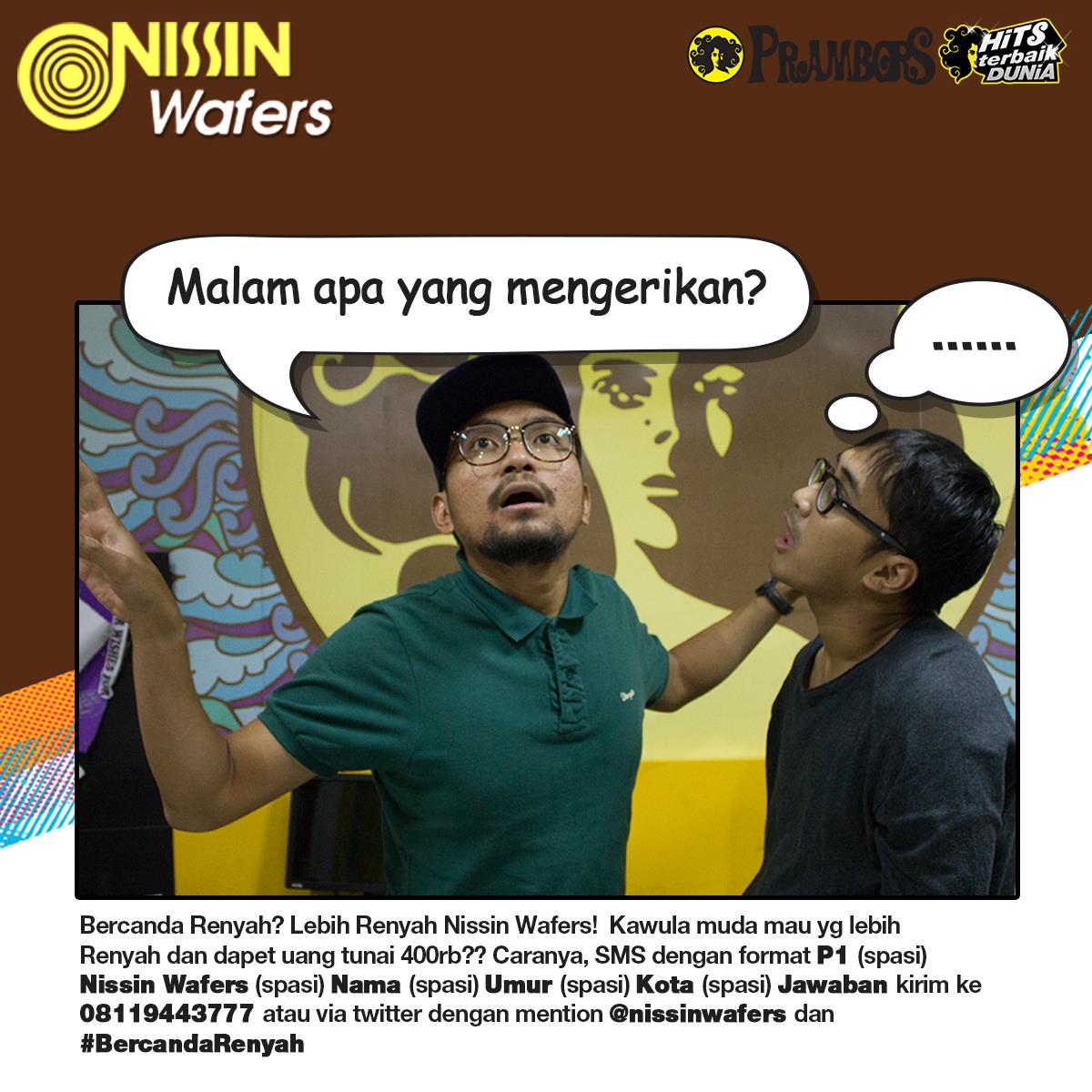 Prambors's tweet photo. Ayo jawab pertanyaa ini yaa, pemenang akan diumumkan d jam The Dandees #BercandaRenyah @NissinWafers http://t.co/Qd29KlxCj2