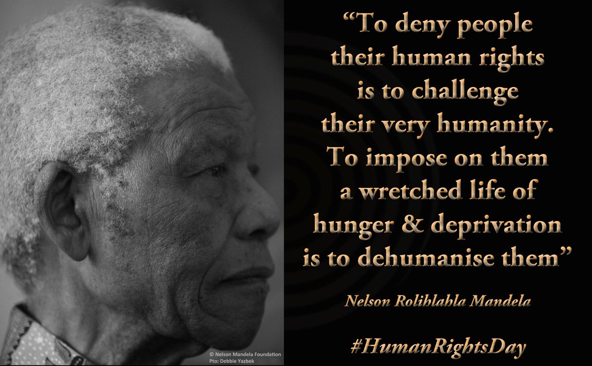 NelsonMandela's tweet photo. "To deny people their human rights is to challenge their very humanity" #NelsonMandela #HumanRightsDay http://t.co/V3WjjWPVwZ