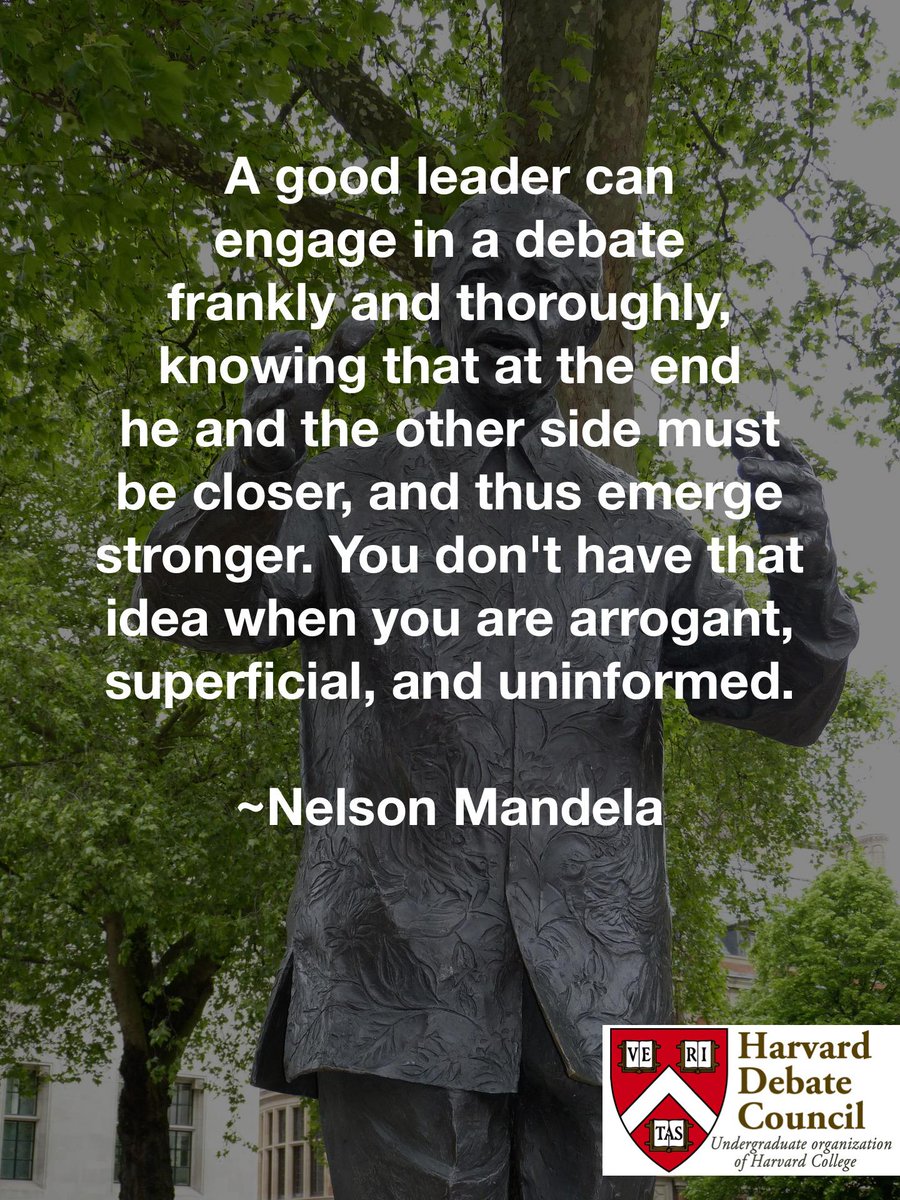 A good #leader can engage in a #debate frankly and thoroughly... <a href="/NelsonMandela/">NelsonMandela</a>