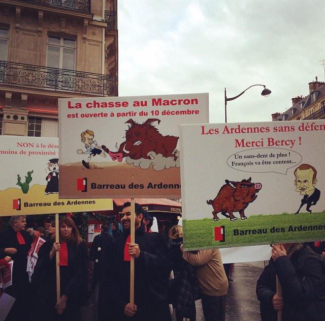 Non à la #LoiMacron, oui à la #justicepourtous ! #avocats des #Ardennes en colère ! #JusticeMorte