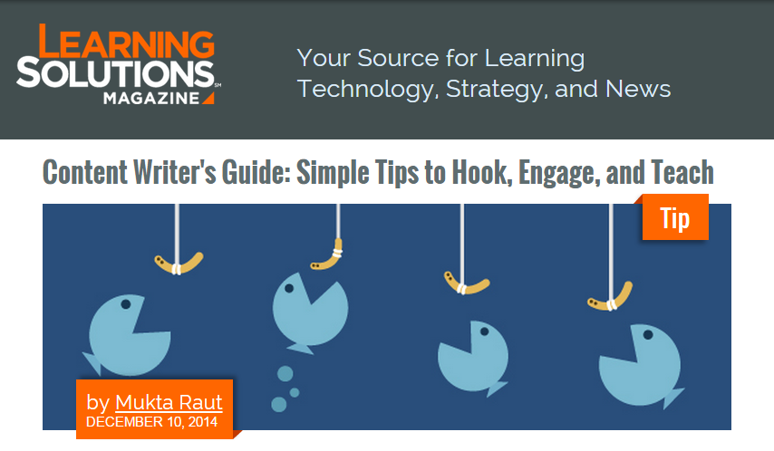 LearnSomething's tweet image. #Elearning- Content Writer&apos;s Guide: Simple Tips to Hook, Engage... -klou.tt/alxq547a2da9 via @LearningSolMag