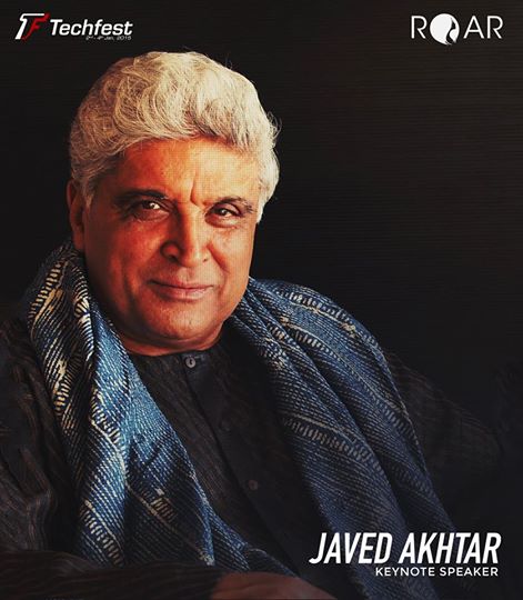 Techfest_IITB's tweet photo. We are honoured to have @Javedakhtarjadu, the Padma Bhushan and Padma Shri awardee as our keynote speaker. http://t.co/VZ4vav3toi