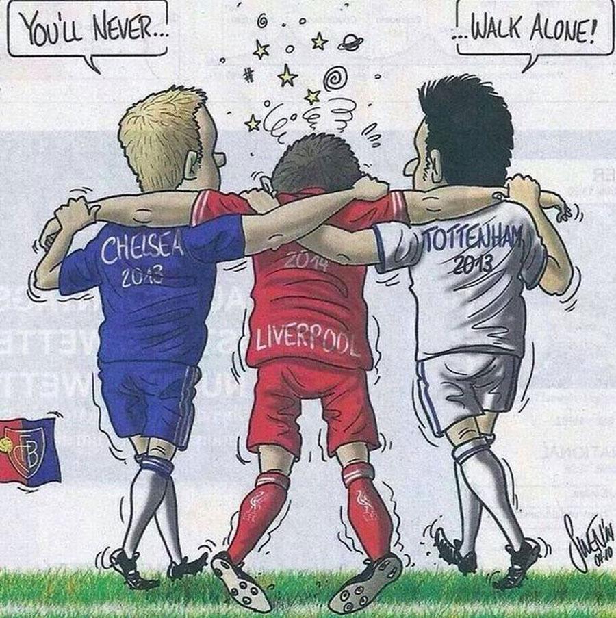 ESPNFC's tweet photo. Basel poke fun at English sides after eliminating Liverpool: http://t.co/0z7OKqIuUW http://t.co/7DddanBcJo