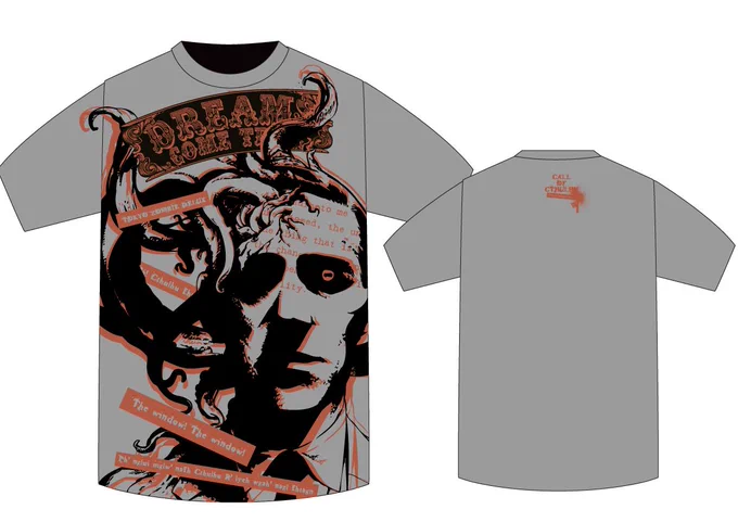 Tシャツのデザインが完了しました。12/30日東マ-06aです。久し振りにクトゥルフ系でs 